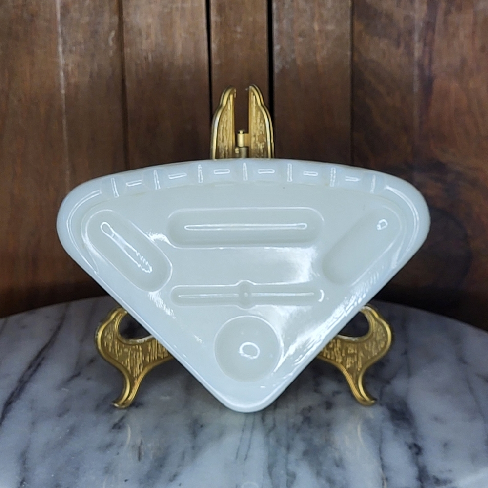 Milk Glass Dental Tool Tray